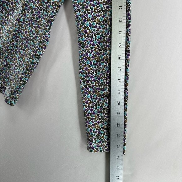 Lands End Top Women S Relaxed Fit Supima Crew Neck Long Sleeve Floral Multicolor - Picture 8 of 11